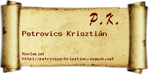 Petrovics Krisztián névjegykártya